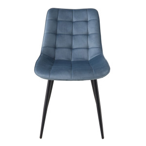 BHS LIVING Esszimmerstuhl, Küchenstuhl, Stuhl für den Wartebereich SERENA Polstersessel mit Samtstoff petrol 55x53x88 cm